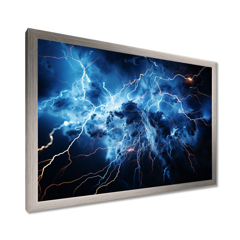 Lightning Electrifiant Symphony - Lightning, reproduction d'art sur toile encadrée, H 16 po x l 32 po x P 1 po