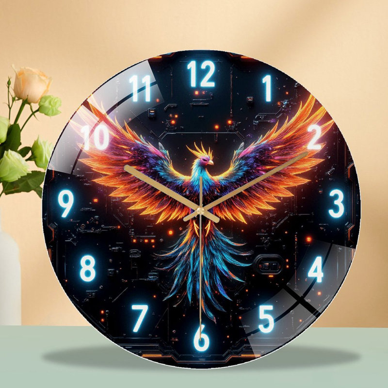 Horloge murale Phoenix - horloge murale moderne en verre 12 po
