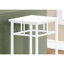 Table d'appoint blanche avec 2 tablettes, idéale pour la chambre à coucher et le salon