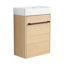 Meuble-lavabo mural 16 po avec lavabo en céramique et porte d'armoire à fermeture en douceur, pour petite salle de bain