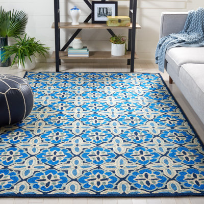 Tapis bleu crocheté à la main Childers