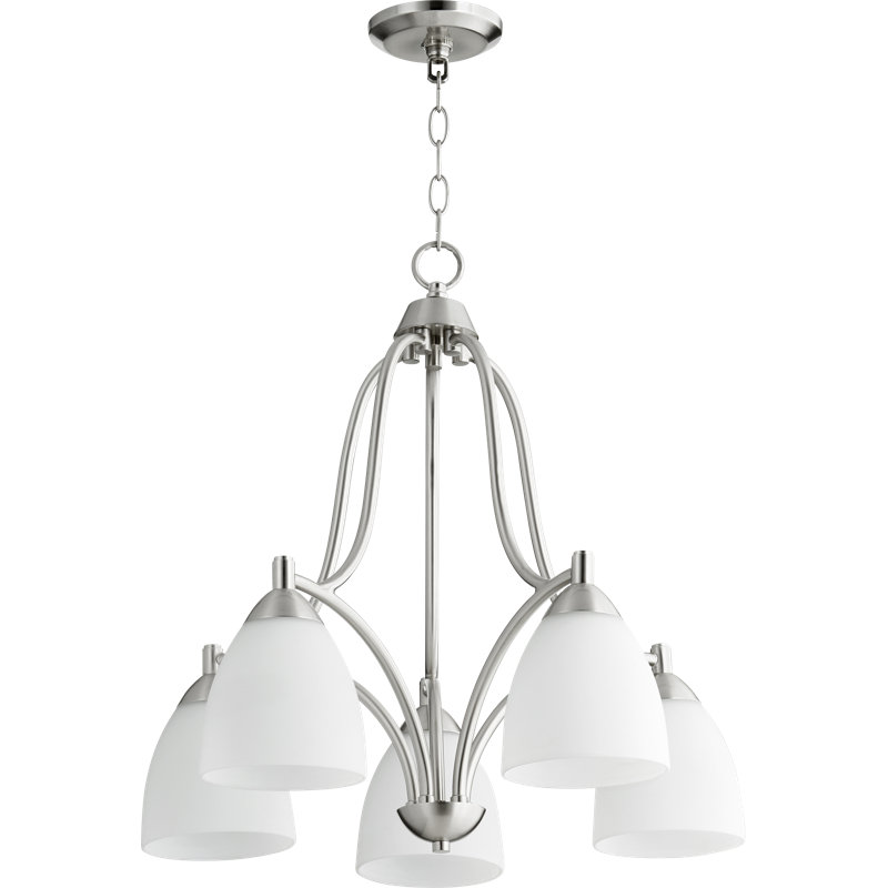 Lustre classique/traditionnel ombré 5 lumières Brophy, Nickel satiné