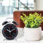 Roman Numeral Glass Quartz movement / Crystal Alarm Clock in Black