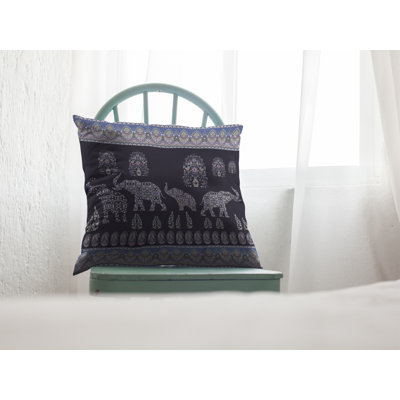 Paisley Elephant Square Pillow Cover & Insert