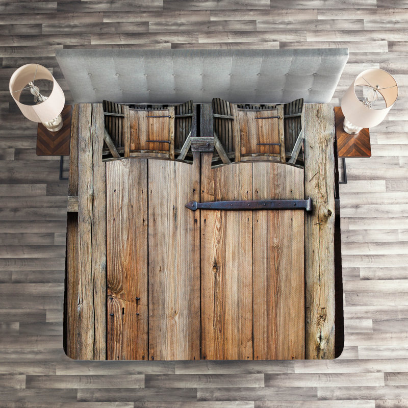 Rustic Polyester Coverlet, King Bedspread + 2 Shams