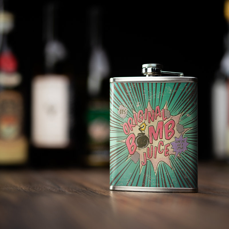 Flacon à hanche en acier inoxydable Juice original Bomb