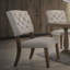Ensemble de chaises d'appoint en lin beige et chêne vieilli