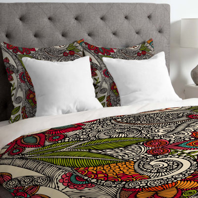Housse de couette réversible moderne et contemporaine en microfibre noire / blanche / orange
