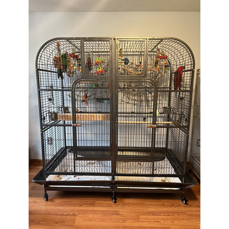  Double Cage With Centre Divider For Bird Parrot Aviary W64xd32xh73