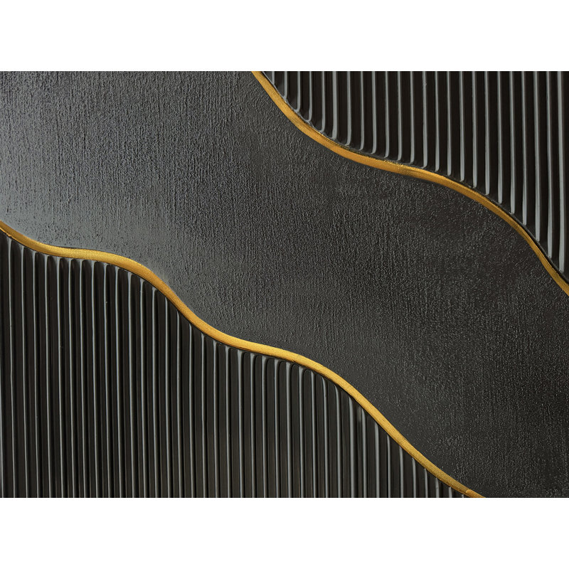 Peinture à l'huile peinte à la main en noir et doré