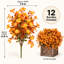 Lot de 12 chrysanthèmes artificiels d'automne pour la décoration de porche extérieur et de l'Action de grâce