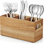 Porte-ustensiles, porte-ustensiles en bois d'acacia, comptoir de rangement pour couverts, porte-couverts pour la fête, range-couteaux