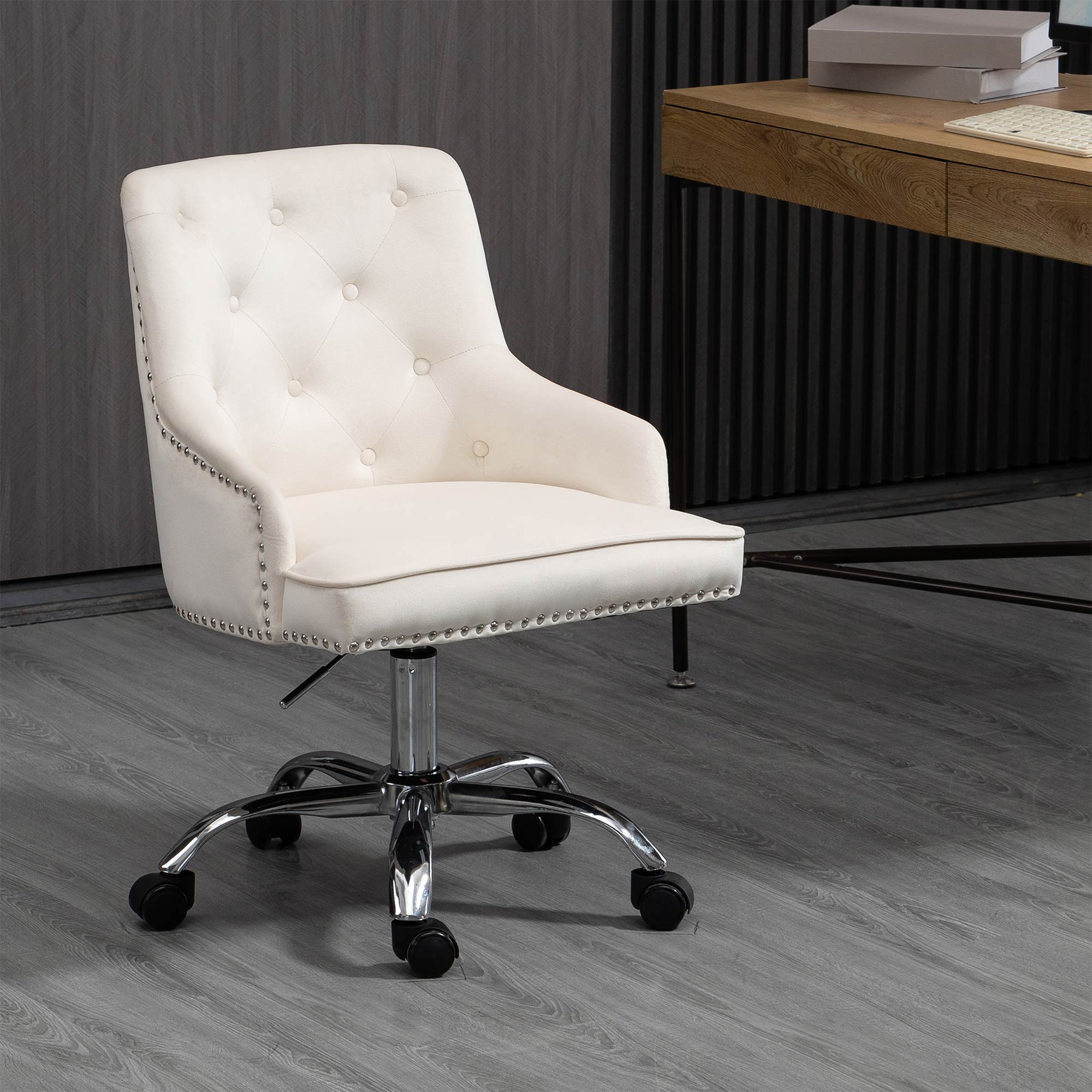 Wingback desk discount chair no wheels