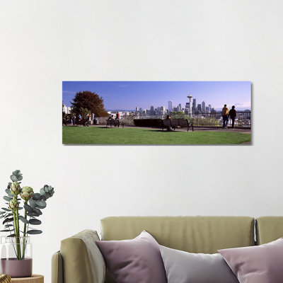 City Viewed From Queen Anne Hill, Space Needle, Seattle, King County, Washington State, USA 2010 #4 1 Piece Wrapped Canvas Panoramic Wall Art