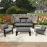 4 - Piece Modern Outdoor Conversation Sofa Set with Coffee Table