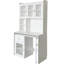 Bureau d'ordinateur avec porte en verre pour bureau à domicile ou bureau d'étude, bibliothèque et huche, bureau d'ordinateur avec bureau rotatif à 90 degrés, grand espace de travail-352979821