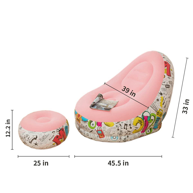 Chaise longue inclinable gonflable Clea, Rose