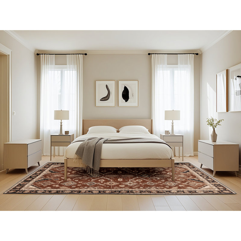 Tapis brun lavable à la machine, Rectangle de 5 pi x 8 pi