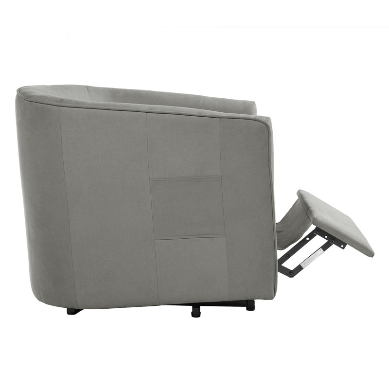 Compact Grey Recliner With Power Lift, Durable Chenille For Seniors