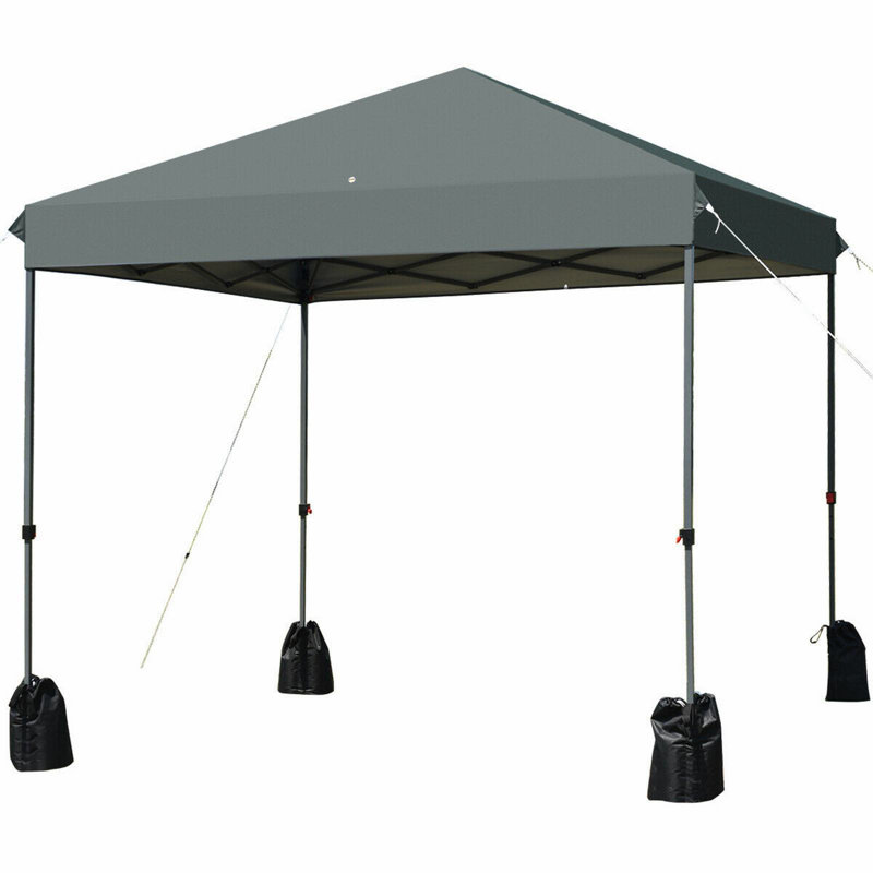 8’X8' Outdoor Pop Up Canopy Tent  W/Roller Bag-Grey
