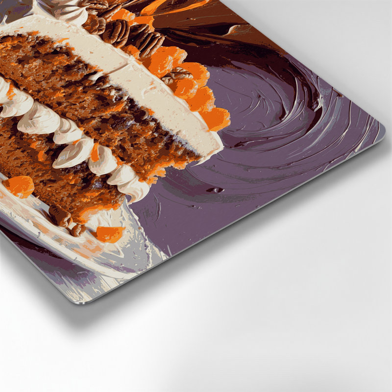 Desserts Carrot cake Brown Metal Wall Art, 24" H x 36" W