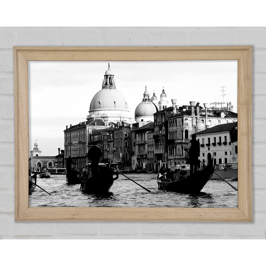 Venedig Gondeln B N W - Druck