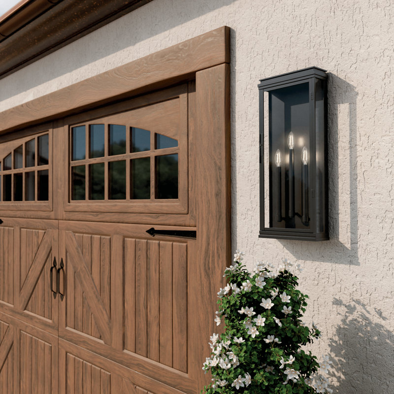Applique murale d'extérieur 3 lumières 28,25 po Lundon, Noir, H 28,25 po x l 10,5 po x P 4,5 po