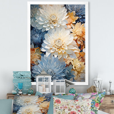 " Mums White And Blue Elegance II "