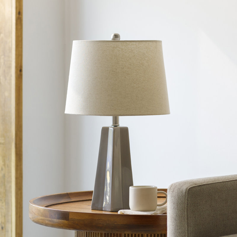 Lampe de table en céramique Magalie, gris