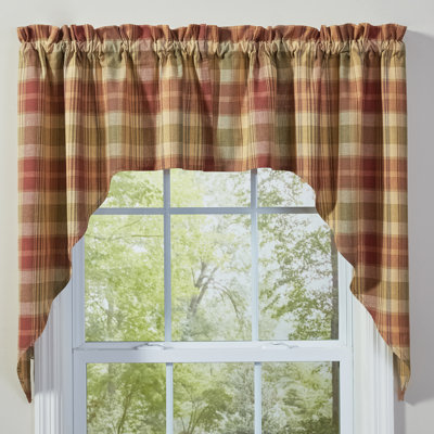 Damara Cotton Plaid Swag Window Valance