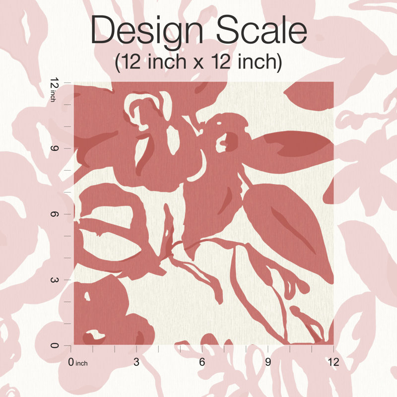 Floral Wallpaper, Coral