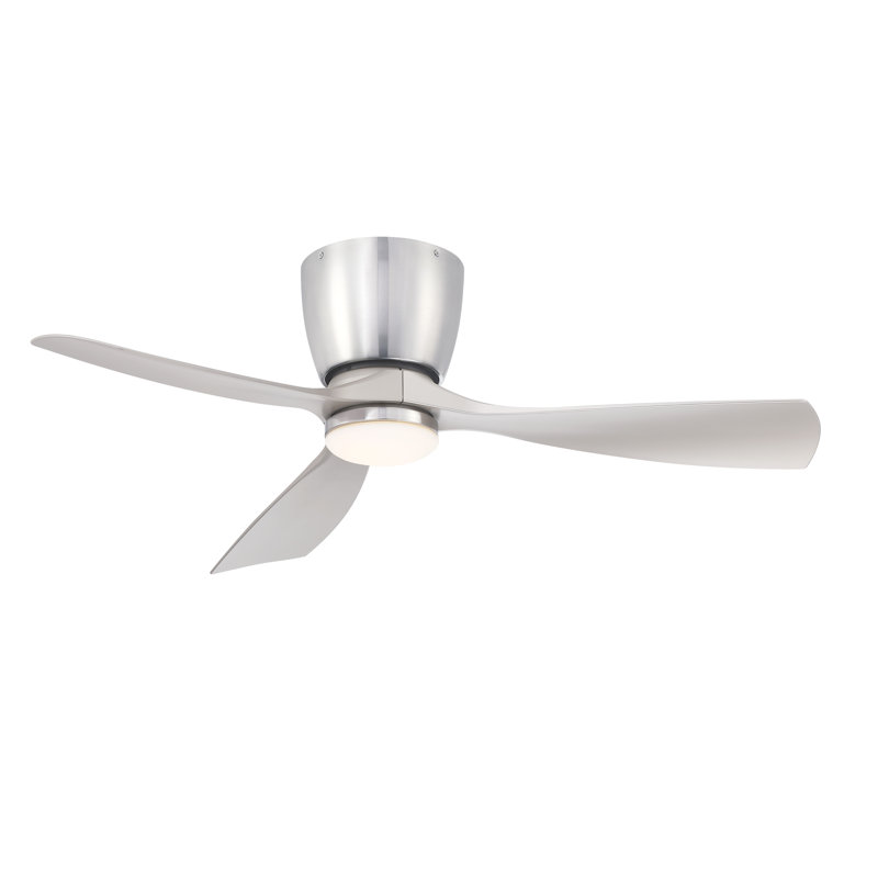 Ventilateur de plafond encastré intérieur / extérieur 44 po avec éclairage à DEL et télécommande Klinch - Nickel brossé