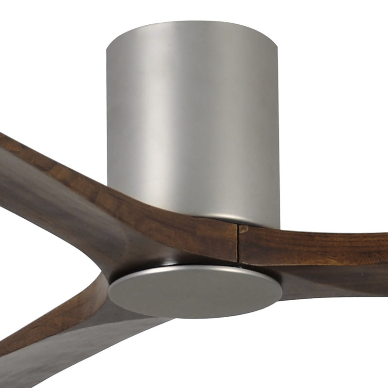 Olivier à 3 pales DEL standard avec ventilateur de plafond et ensemble d'éclairage inclus, Nickel brossé, Noyer, 60"