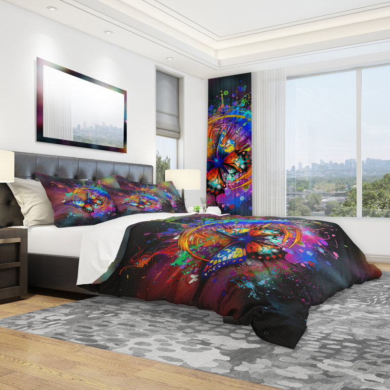 Ensemble de housse de couette moderne et contemporaine, Housse de couette double / grand + 2 taies