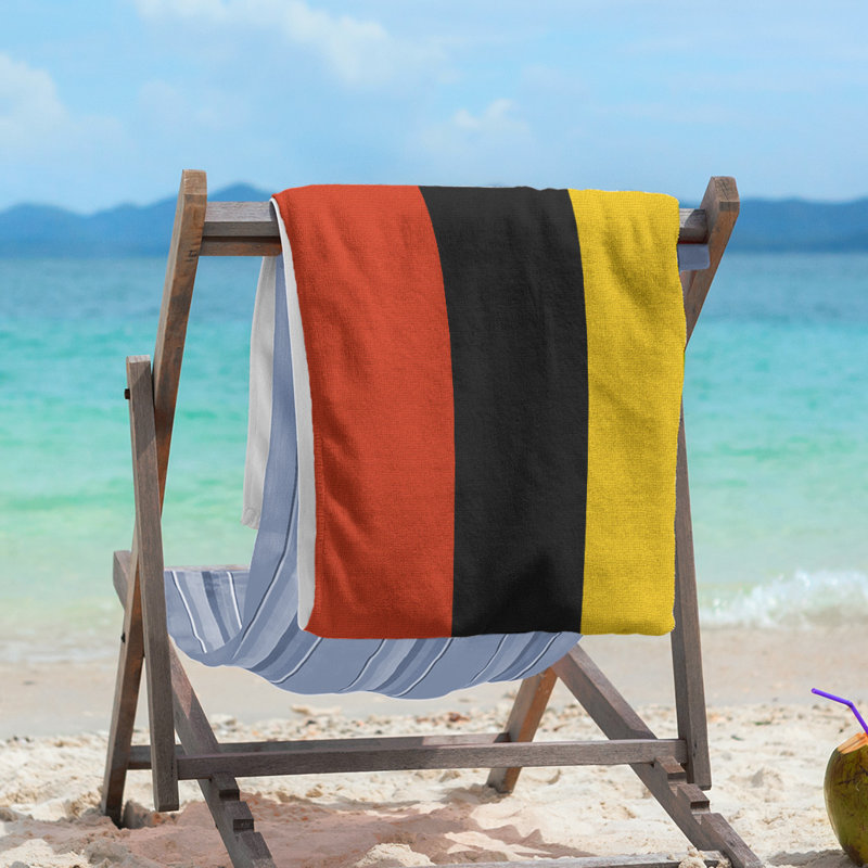 Vancouver Lightweight Beach Towel, Poly/Cotton, Red/Black/Yellow