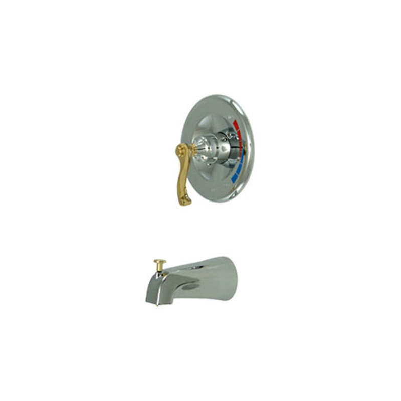 Atlanta Single Handle Wall Mounted Tub Spout, Chrome/Polished Brass