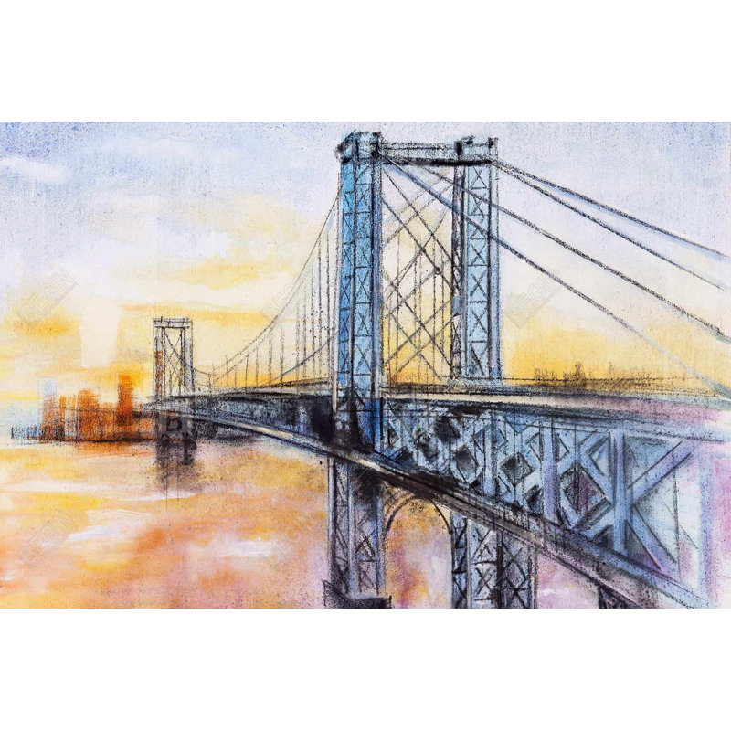 Abstract Brooklyn Bridge - Bedroom Architecture Canvas Decor