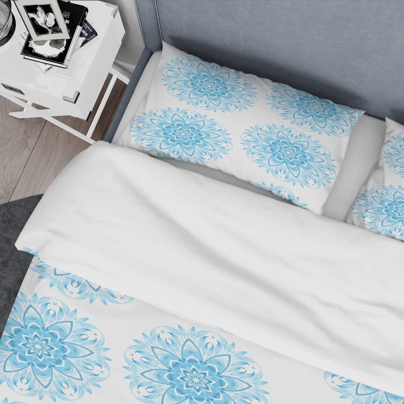 Ensemble de housse de couette circulaire Mid-Century, Housse simple + 1 taie décorative
