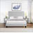 Queen Size Upholstered  Platform Bed Frame With Pull Point Tufted Headboard