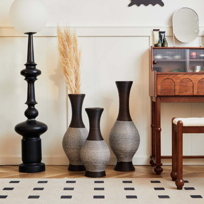 Vase décoratif moderne et artistique pour branches sèches, fleurs en soie, décoration autonome (ensemble de 3)