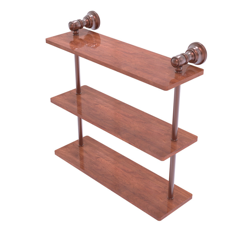 Étagère murale en bois triple Freyja, H 16 po x l 16 po x P 5,54 po, Cuivre antique