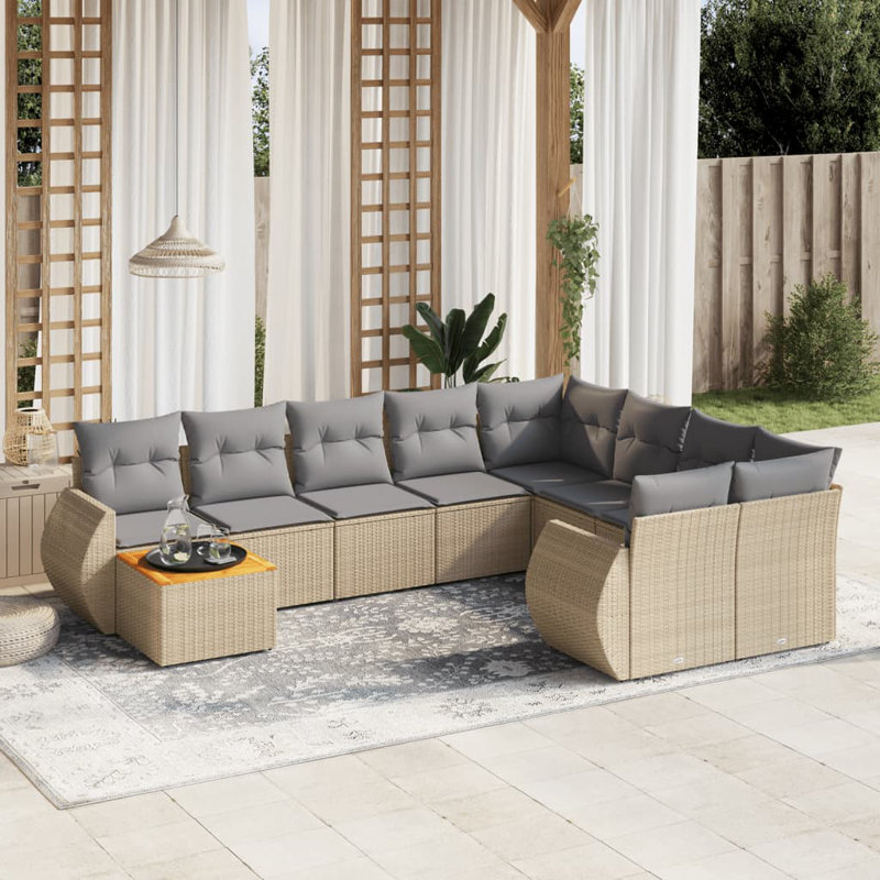 Vidaxl Garden Sofa Set Beige, Light Grey
