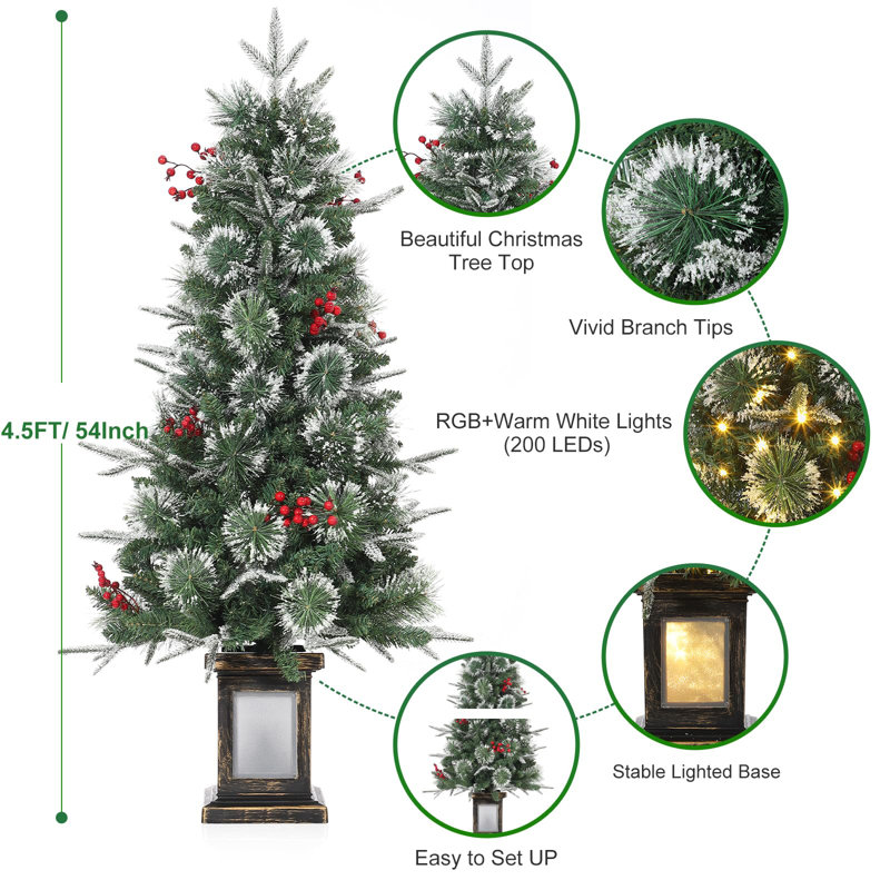0.37' H Lighted Artificial Christmas Tree