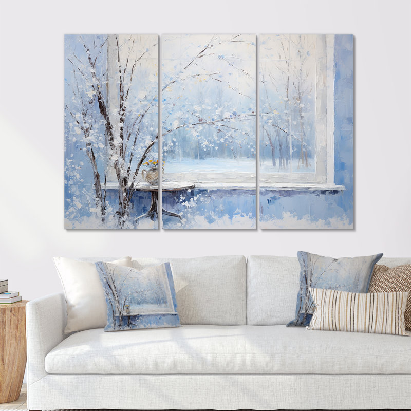 «Winter Landscape Snowfall Forest II - Winter Landscape», art mural, Toile tendue, H 40 po x l 61 po x P 1 po