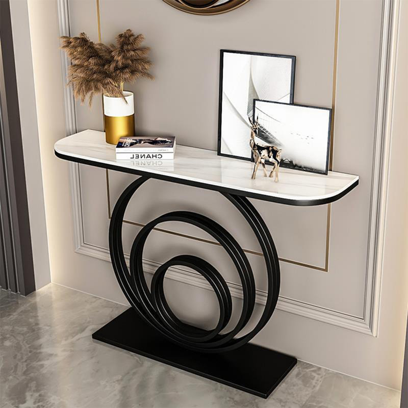 Console, H 31,5 po x l 39,4 po x P 11,8 po, Blanc, Noir