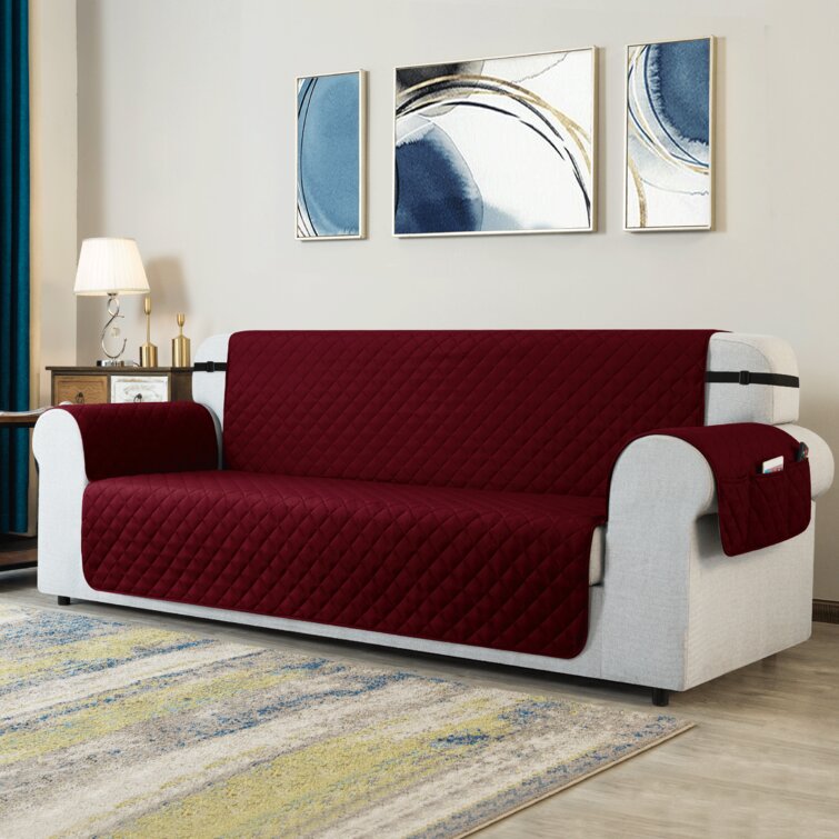 Symple Stuff Polyester Box Cushion Sofa Slipcover & Reviews