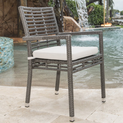 Outdoor Stacking Dining Armchair with Cushions