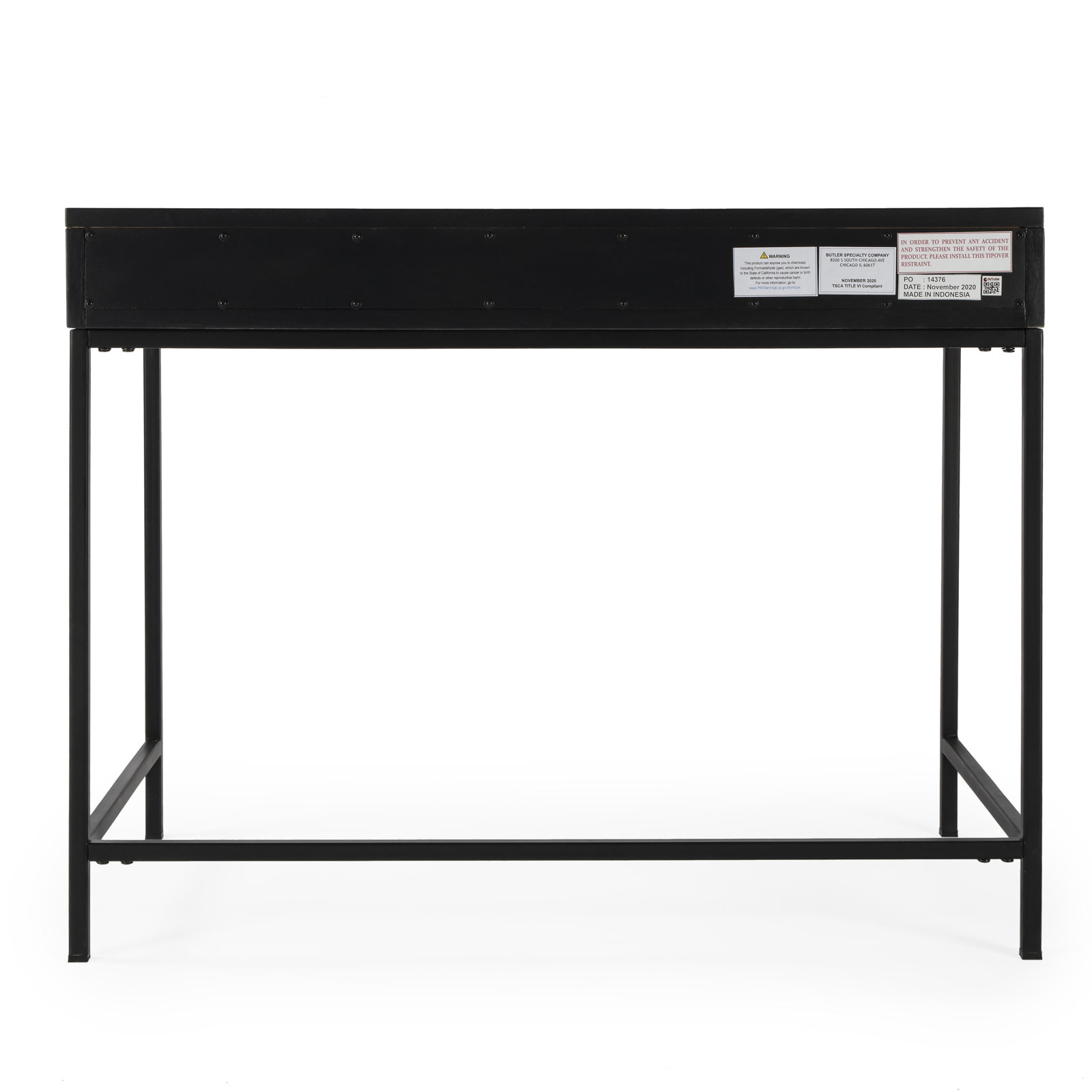 Aerne 40 " Mahogany Writing Desk, Black