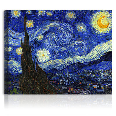 Starry Night by Vincent Van Gogh. The World Classic Art Reproductions, Giclee Canvas Prints Wall Art for Home Decor