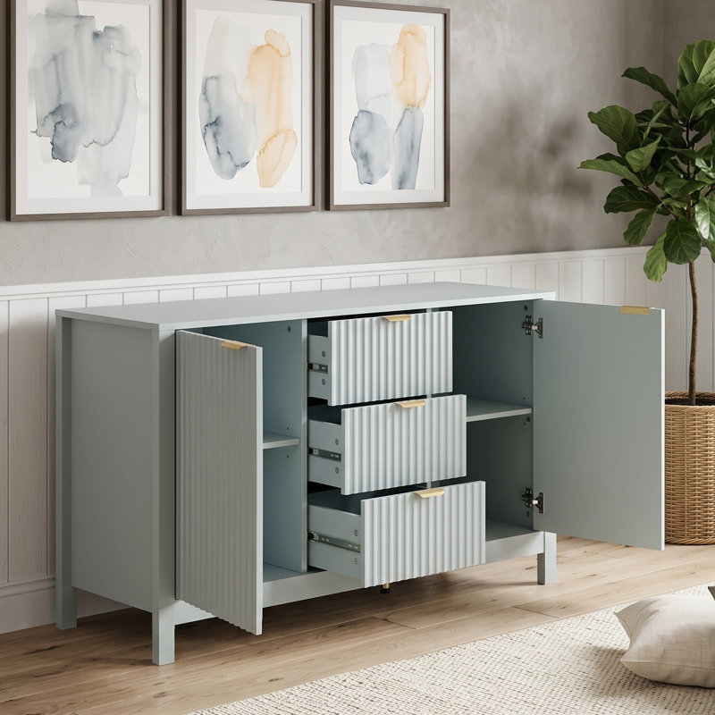 Buffet avec tiroirs et tablettes réglables, Cyan
